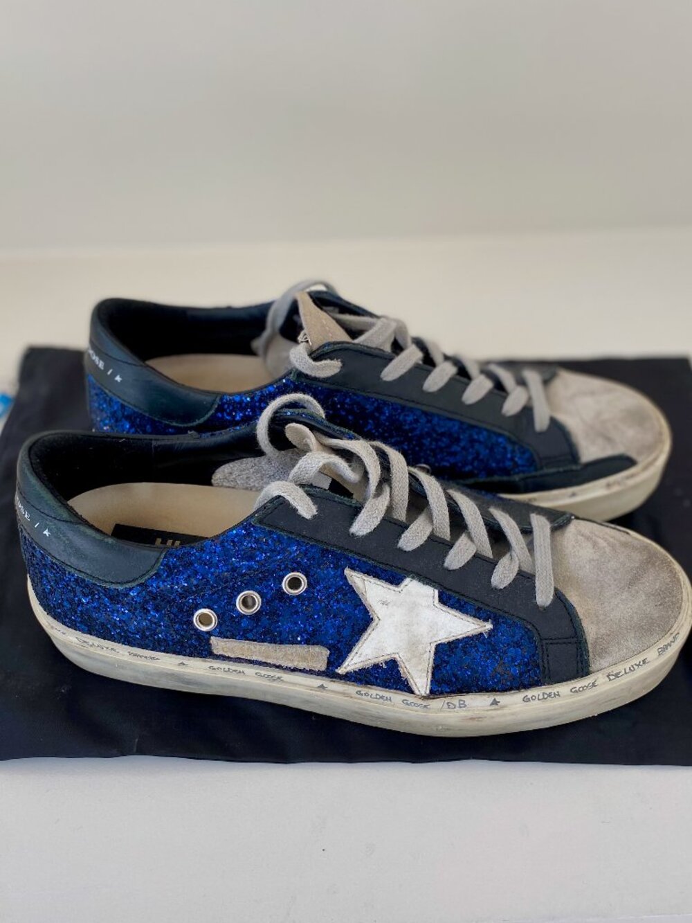 GOLDEN GOOSE Sneakers HI STAR COL M3 NAVY GLITTER-WHITE STAR Code: SIZE 40 or 10